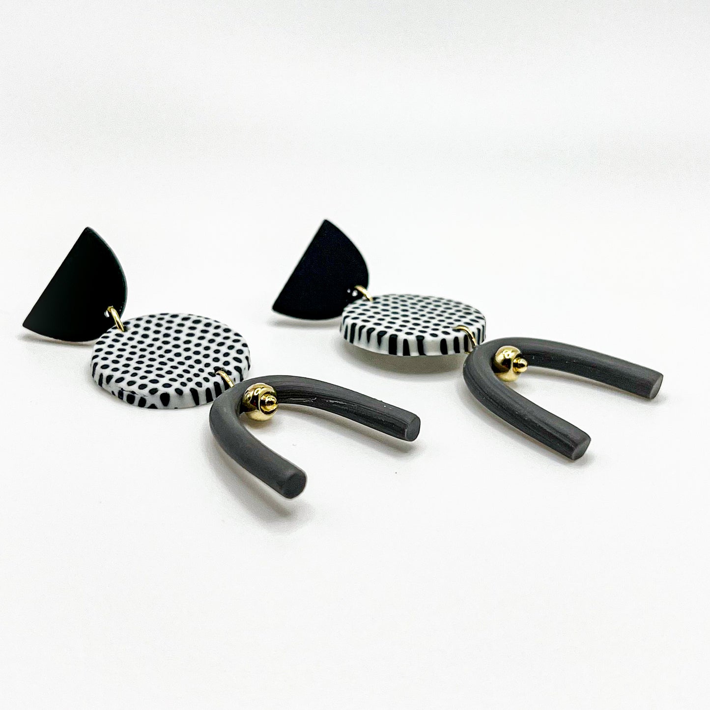 Black and White Geometric Earrings