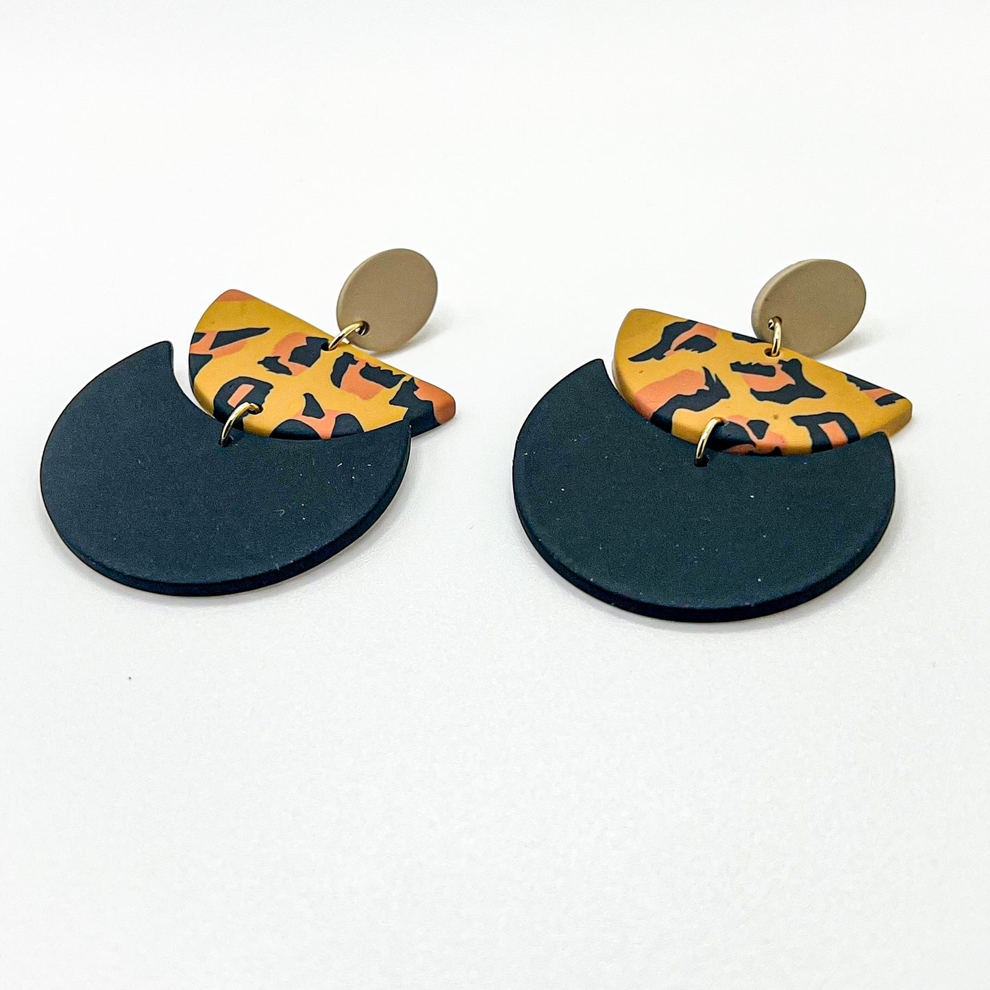 Leopard Polymer Clay Earrings