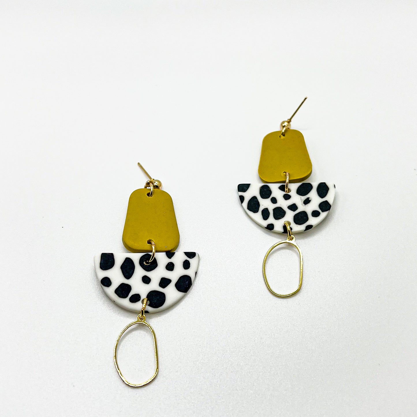 Cow Print Polymer Clay Earrings