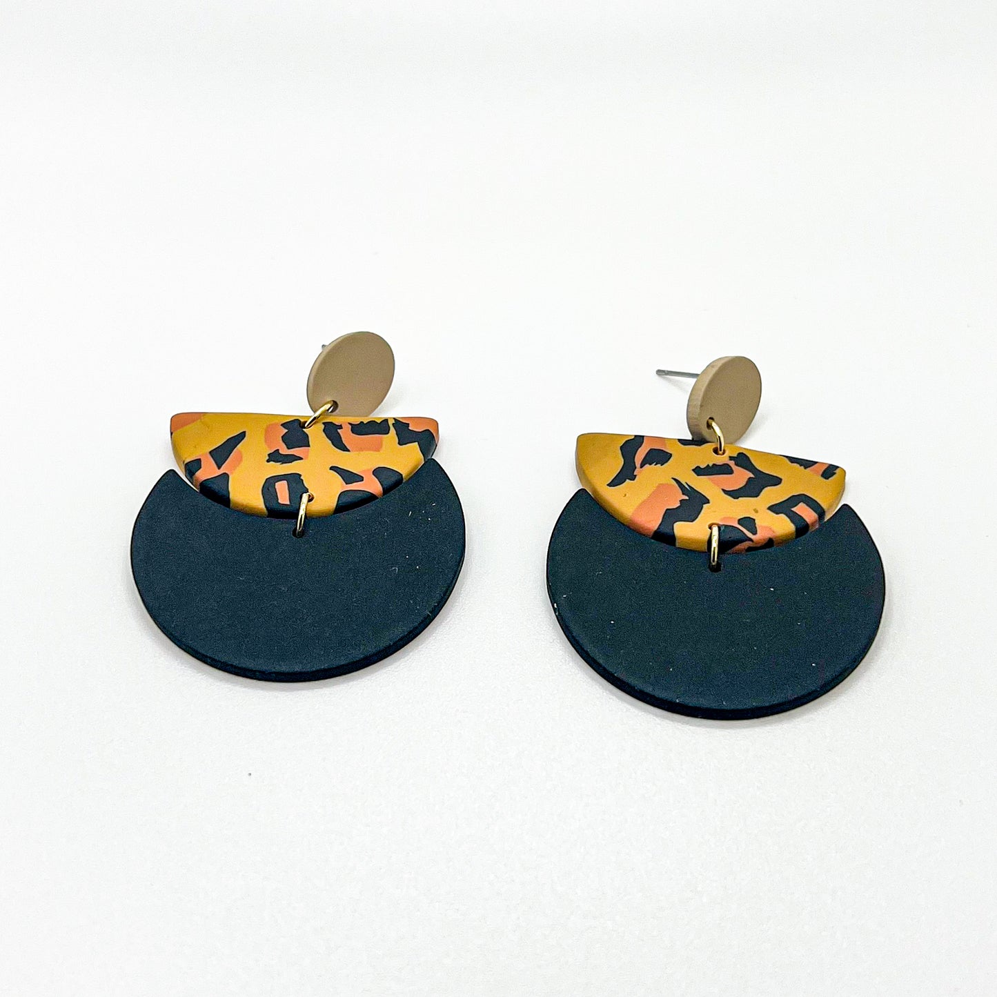 Leopard Polymer Clay Earrings