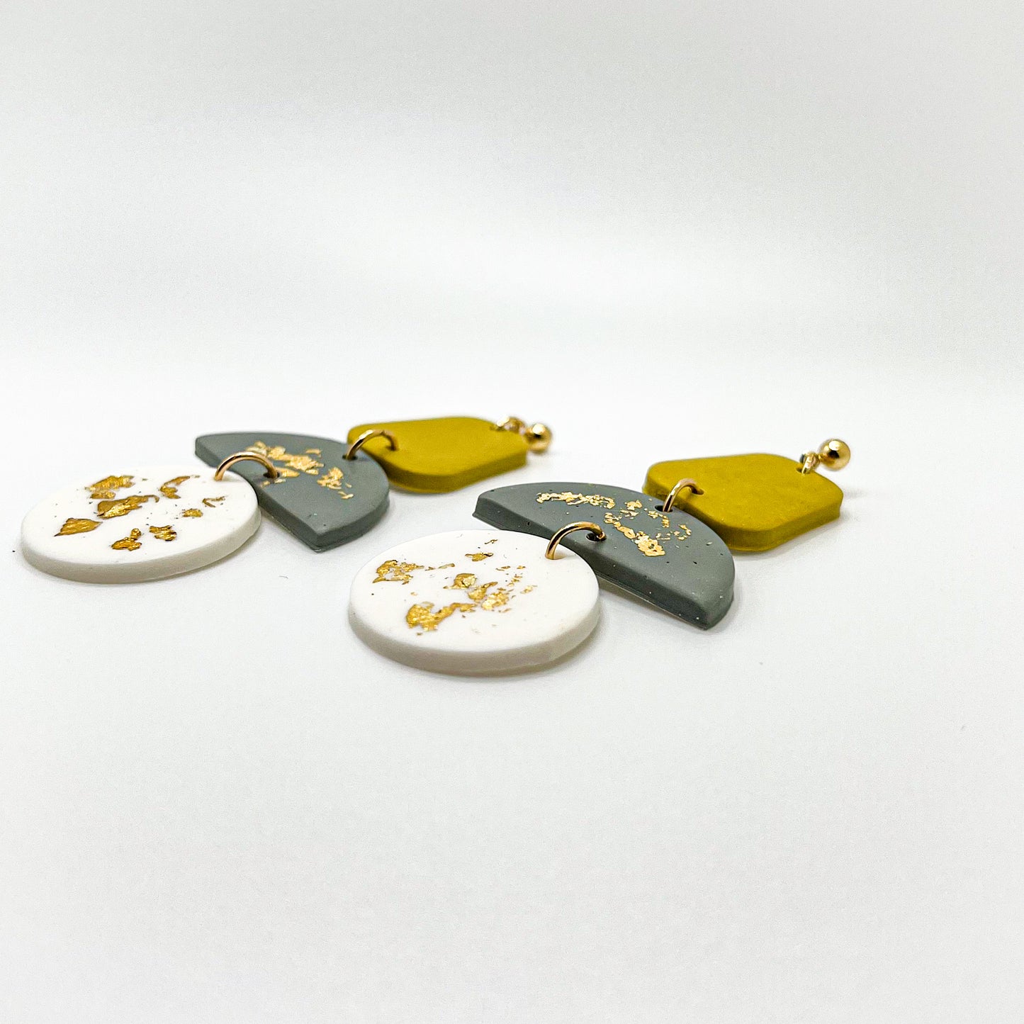 Gold Foil Polymer Clay Earrings