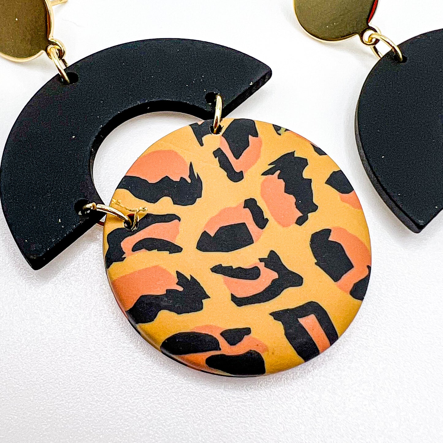 Leopard Polymer Clay Earrings