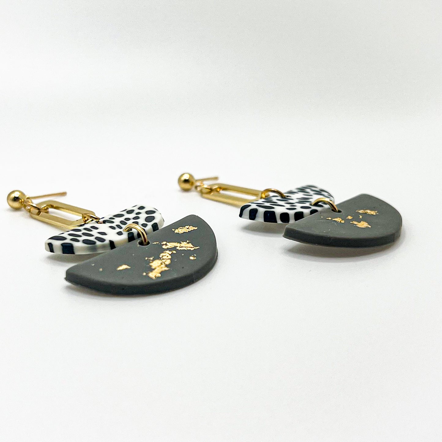 Gold Foil Polymer Clay Earrings