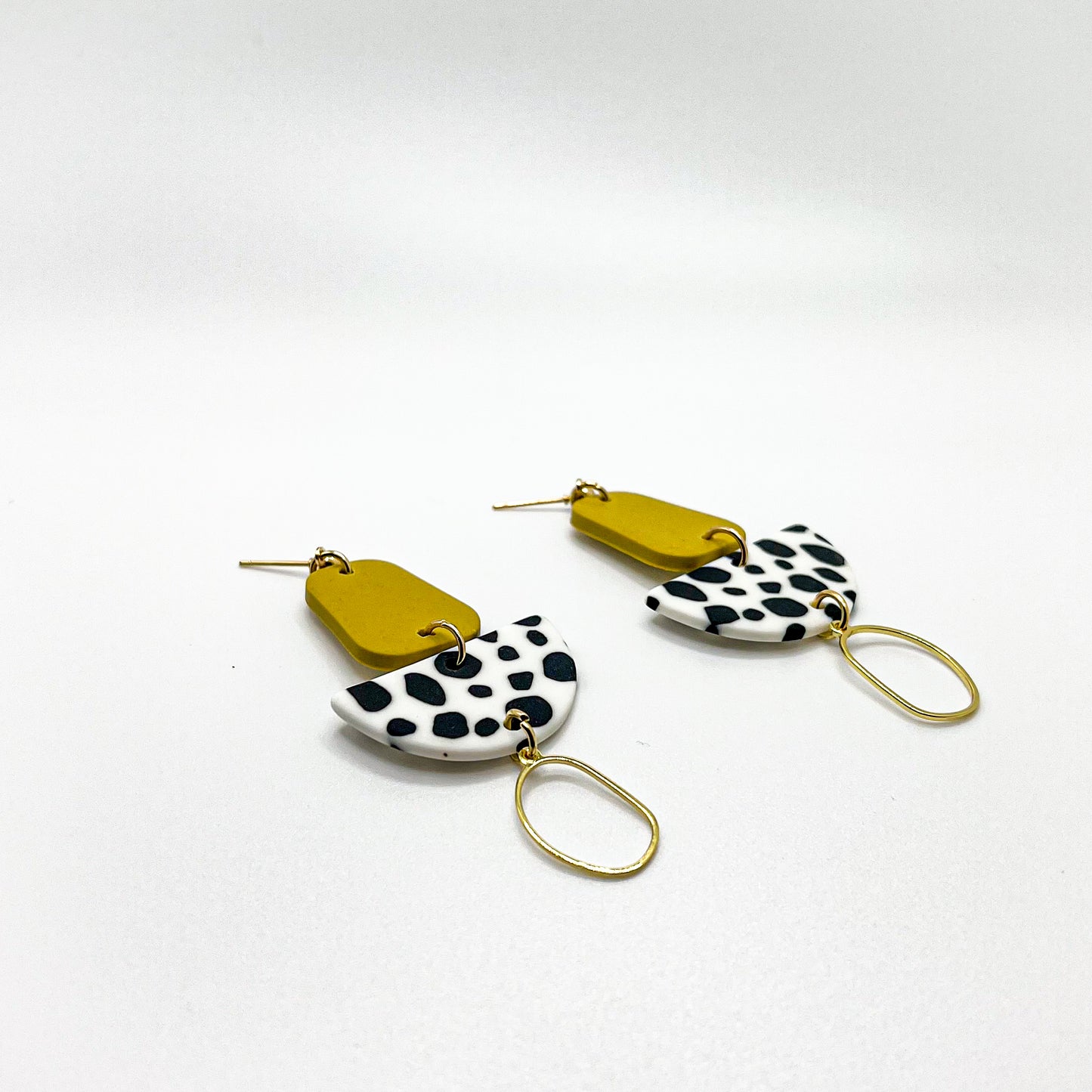 Cow Print Polymer Clay Earrings