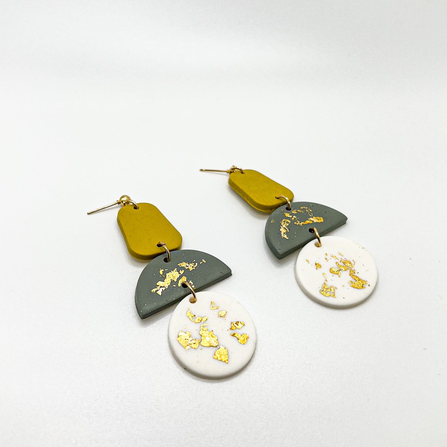 Gold Foil Polymer Clay Earrings