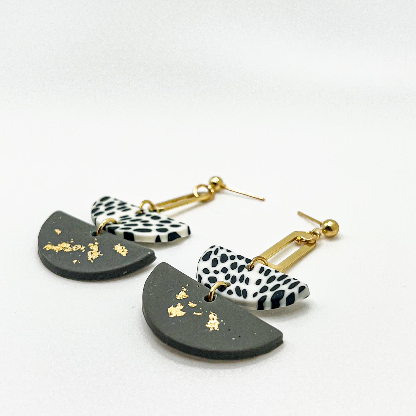 Gold Foil Polymer Clay Earrings