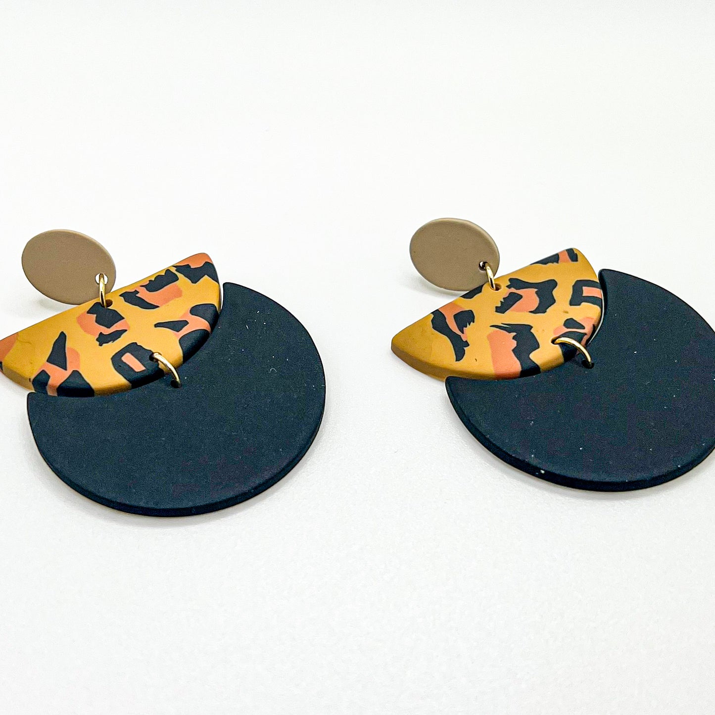 Leopard Polymer Clay Earrings